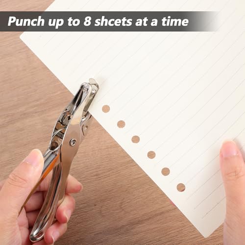 20 Pack 1 Hole Punch 1/4 Inch Single Hole Puncher Metal 5 Sheet Capacity Single Punch Set Back to School Silver Paper Punches for Greeting Cards Scrapbook Notebook Puncher Paper Hand Tool - Thumbnail 6