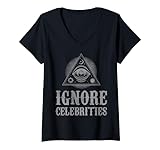 Womens Ignore celebrities Illuminati V-Neck T-Shirt