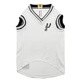Pets First Official NBA San Antonio Spurs Road Jersey for Dogs & Cats in Team Color. Comfortable Stretchable Material, Size Large - Stylish Dog Basketball Jersey for Your Furry Fan