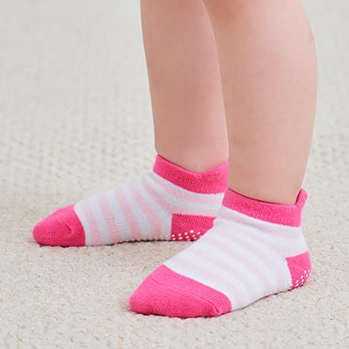 Image of Zaples Baby Non Slip Grip Ankle Socks with Non Skid Soles for Infants Toddlers Kids Boys Girls