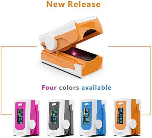 Pulse Oximeter PRCMISEMED Oxygen Monitor Finger with Lanyard, Automatic Shutdown and HD LCD Screen Fit for Your Health Care (Pink)