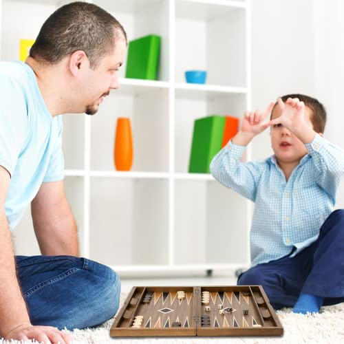 Gse Premium Wooden Folding Inlay Backgammon Board Game Set, Classic Traditional Board Games, Portable Travel Board Game For Adults And Kids (Star - 21 Inches) #TOP5