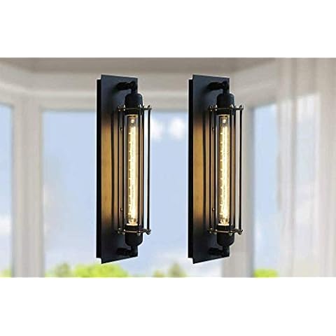 CMNNQ Bronze Industrial Wall Light Sconces, Vintage Farmhouse Ceiling Fance Indoor Outdoor Wall Lamp, 2 Pack Outside Light Fixtures for Kitchen Porch Garage No Bulbs Cover