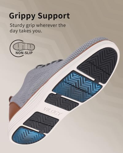 Image of VILOCY Men's Casual Dress Sneakers Lace-Up Oxfords Business Mesh Breathable Walking Shoes Tennis Comfortable