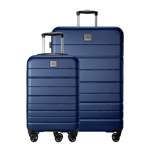 Skyway Epic 2.0 Hardside Lightweight and Durable ABS Shell Luggage, Spacious with 4-Wheel Spinners, Comfort Grip with Telescoping Handle, Men and Women, Royal Blue, 2-Piece Set (20,28)