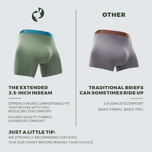 ELEPHANT&RABBIT Luxury 80S Modal Men's Underwear 3-Pack - Ultra-Fine Fiber Boxer Briefs3