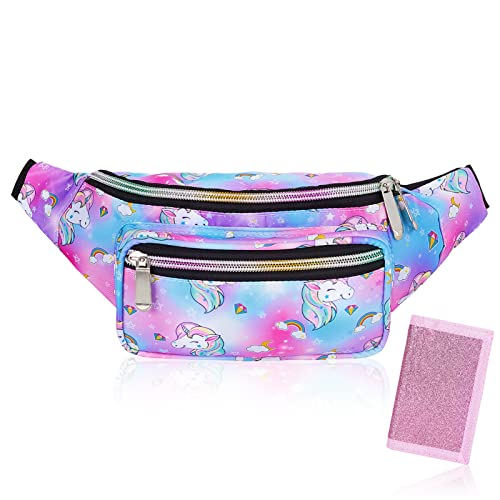 Beinou Sac banane étanche pour filles avec sac à main licorne sirène pour voyage, fête, sport, course à pied, randonnée, violet Cover