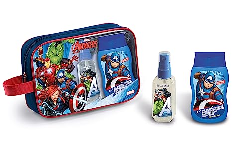 Avengers Neceser Infantil, Contiene Eau de Toilette 50 Vap mas Gel Champu 2 en 1 de 200 ml Lorenay Avengers 200 ml