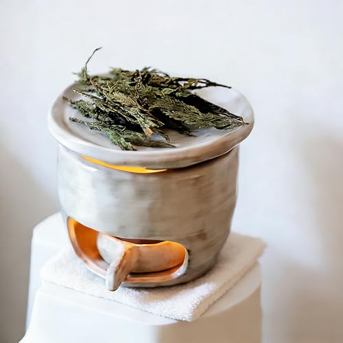 Quemador de cera cerámico para aromaterapia blanco