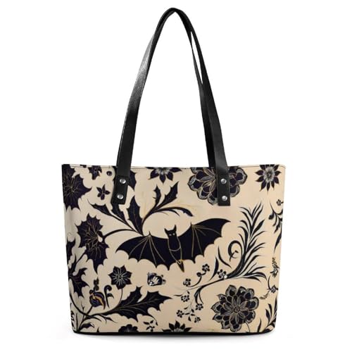 Bolso de hombro de cuero suave estilo retro patrón Halloween miniatura 1