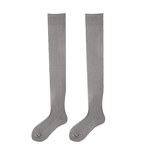 YIJIAOYUN Medias de punto para botas de caña alta para mujer Gris gris Talla única