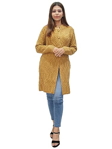 Image of HAUTEMODA Women's Wool Banded Collar Cardigan