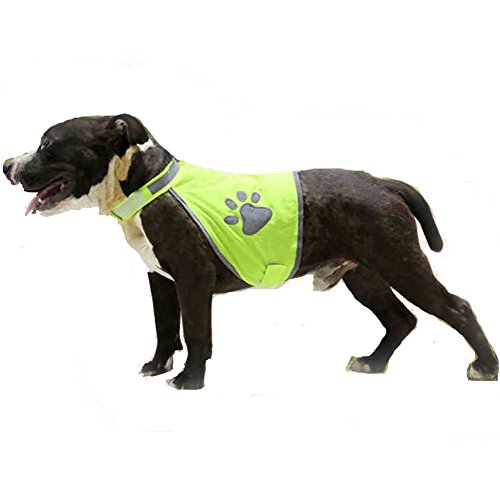 Lifeunion Dog Reflective Vest Adjustable Strap and Florescent Reflectors Dog Safety Vest for Hiking Hunting Walking (L)