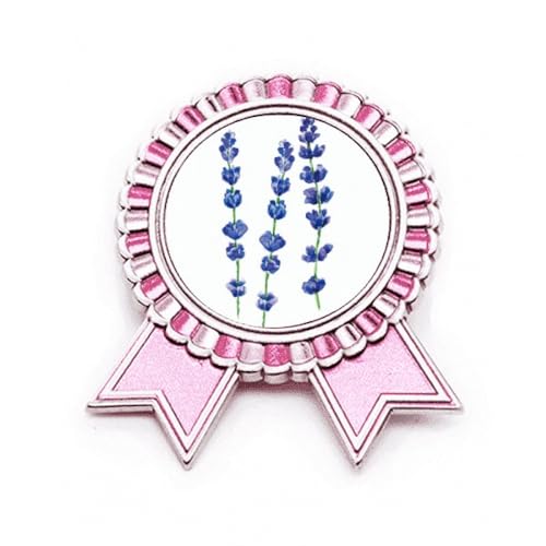Broche fleur de lavande bleue rose en métal pour sublimer vos vestes