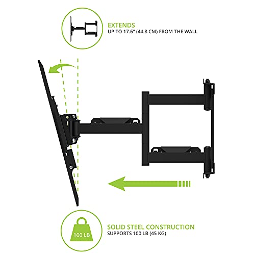 Kanto SDX600 Full Motion Anti-Theft Security TV Mount for 37-inch to 65-inch TVs | Extends 17" from Wall | Supports up to 100 lb | Up to 400 x 400 VESA | Black by Kanto - Image 5