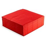 Packungen mit 50 Stück Hängelampe ser41007364 Deluxe Bin Elegant, Serviette 40 x 40, AIRLAID, 1/4 Falz, 50 Servietten, Rot
