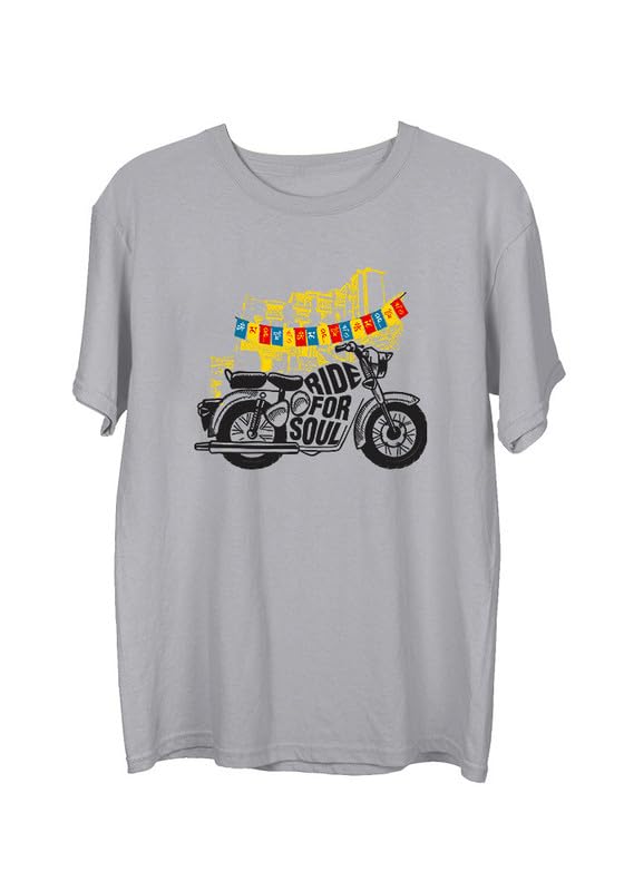 Image of Wear Your Opinion Men's S to 5XL Premium Combed Cotton Printed Half Sleeve T-Shirt (Design : Ride for Soul)