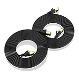 ▲ Hervorragendere Abschirmswirkung als frühe Version: U-FTP Cat 7 Netzwerkkabel, jeweils 4 separat abgeschirmte Adernpaare sorgt für eine geringere Störanfälligkeit und Geräuschreduktion. Belegt gemäß EIA/TIA 568B für optimalere Abschirmungswirkung gegen Übersprechen und Funk , sodass sogar in langer Distanz die Geschwindigkeit nicht reduziert wird.