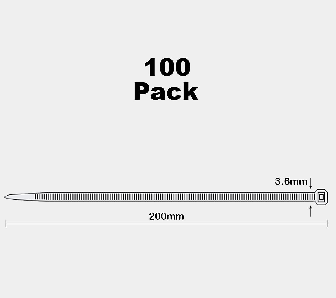 Oksdown Red Garden Zip Ties 8 Inch 3.6MM 100 Pack Self Locking Nylon Cable Ties Plastic Wire Ties