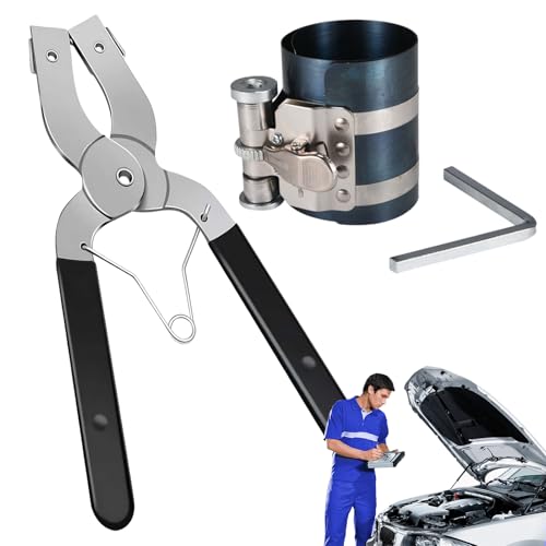 Kit de Extracción de Segmentos, Kit Compresor de Anillos de Pistón de Acero para Motor de Coche, Alicates de Reparación Automotriz para Vehículos Autocaravana Coche