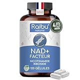 NAD+ 100% Pur - 300 mg Nicotinamide Riboside Chloride (NR) par Gélule, Cure de 4 Mois - NAD Booster - Anti-Aging et Fatigue - 120 Gélules Véganes - Formule Premium, Sans Gluten, Sans OGM