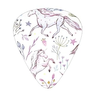 Lot de 12 médiators en forme de licorne pour guitare électrique et basse dans une boîte - Les Beatles, Paul McCartney, John Lennon, RIngo Starr, George Harrison