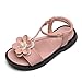 Gsheocm Sandales Sandales Filles Bébé Antidérapant en Caoutchouc Croix Toddler Chaussures Enfants Fleur Bébé Chaussures Fille Blanc Cassé Bout Sandales