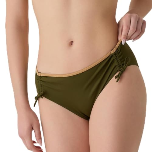 Bas de maillot de bain culotte ajustable Venezia Janine Robin vert kaki