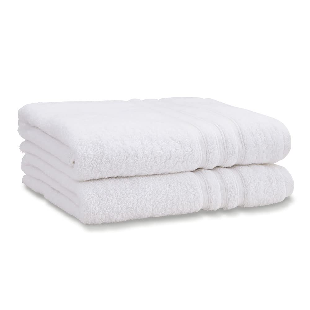 Catherine Lansfield White 'Zero Twist' Cotton Bath Sheet Pair In