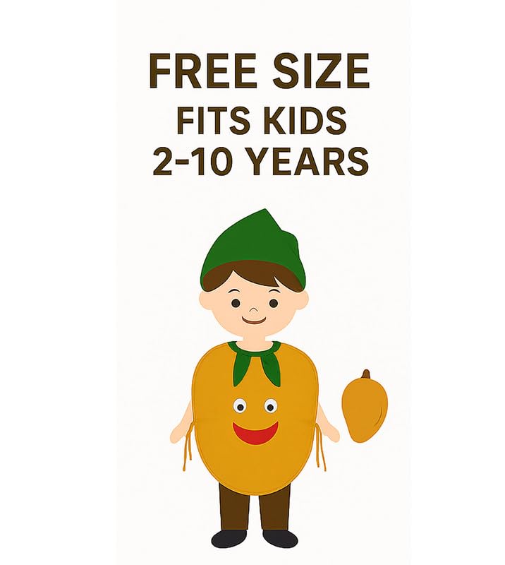 Image of FancyDressWale Fruit & Vegetable Fancy Dress Costume for Kids | Free Size 2-10 Years | School Fancy Dress, Stage Shows, Theme Parties