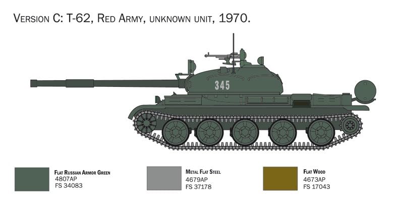 Italeri Char De Combat 7006S 1:72 Rus. T-62 - Réplique Fidèle à L