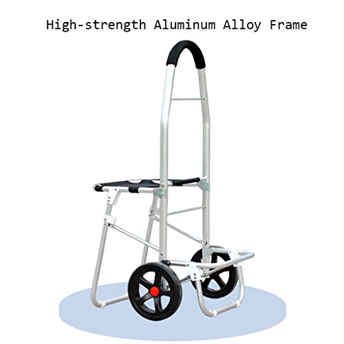 gbgymjm Einkaufstrolley Oxford-Stoff-Einkaufswagen Großer Lagerradhocker Klappbarer Aluminiumlegierungs-Trolley-Auto… – Bild 4