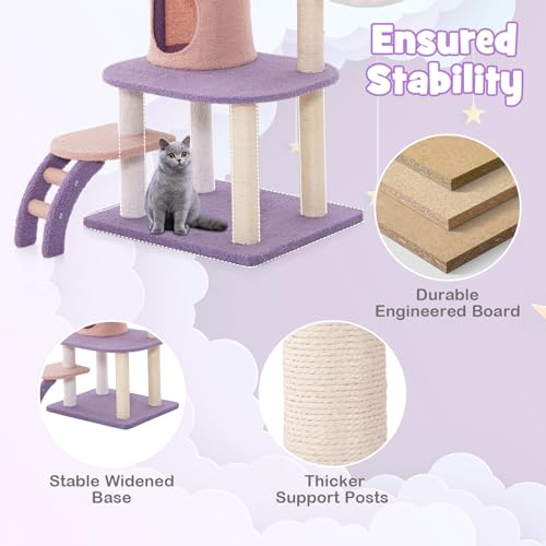 Árbol para gato PETSITE con tema de estrellas y luna, 62 pulg. miniatura 6