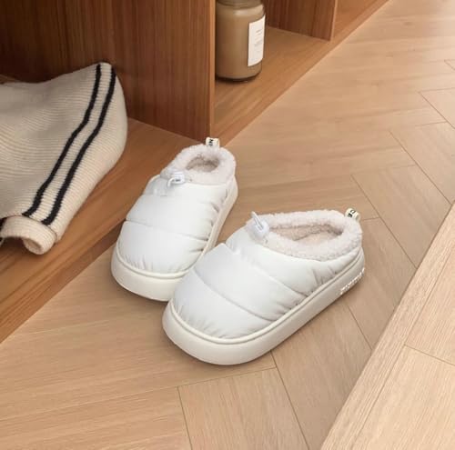 Epsion Fuzzy Slippers for Women Men Warm House Shoes Memory Foam Drawstring Loafer Slipper3