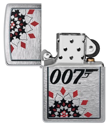 Image of Zippo James Bond Windproof Lighter - 007 Logo Color Image Design on Street Chrome, Refillable