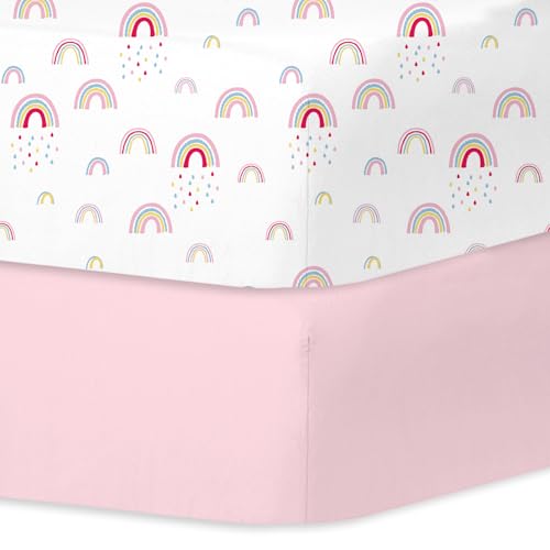 Image of Little Grape Land 2PK Crib Sheets for Girls,Soft Mattress Cover 52x28