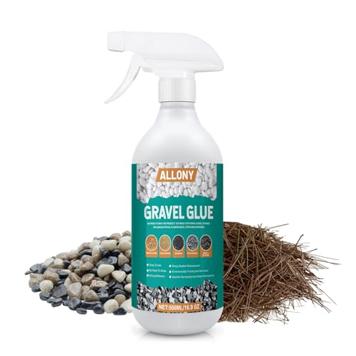 Allony Gravel Glue, Gravel Binder, Gravel Glue for Garden Stones, Mulch Glues for Gravel, Gravel Hold for Bonding Stone, Bark and Gravel on Borders, 500ml