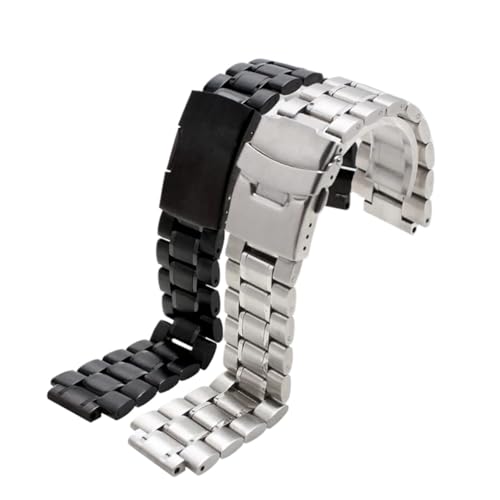 Bracelet montre acier inoxydable 24x16mm noir argent pour T2N720 T2N721
