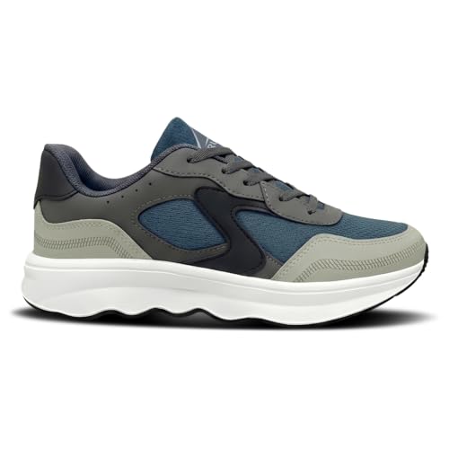 Image of BRUTON Men's RAPTOR-608 Blue Casual Stylish Sneakers | Lightweight Lace-Up Shoes | Cushioned Walking, College, Travel & Everyday Casual Footwear