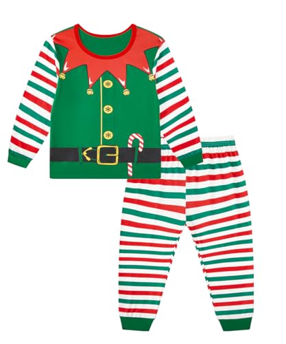 Family Matching Pajamas Sets Merry Christmas ELF Print Xmas Holiday Sleepwear Outfits Pjs3