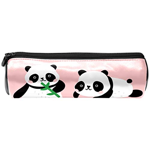 Preisvergleich Produktbild Niedliches Panda Federmäppchen mit Reißverschluss, Leder-Federmäppchen, langlebig, tragbar, für Mädchen, Jungen, Studenten und Erwachsene