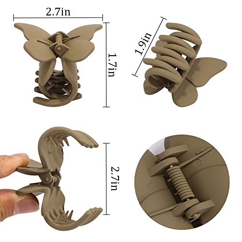 ATODEN Prendedor de cabelo de borboleta, 4 peças de presilhas de cabelo para mulheres, 6 cm, grampos