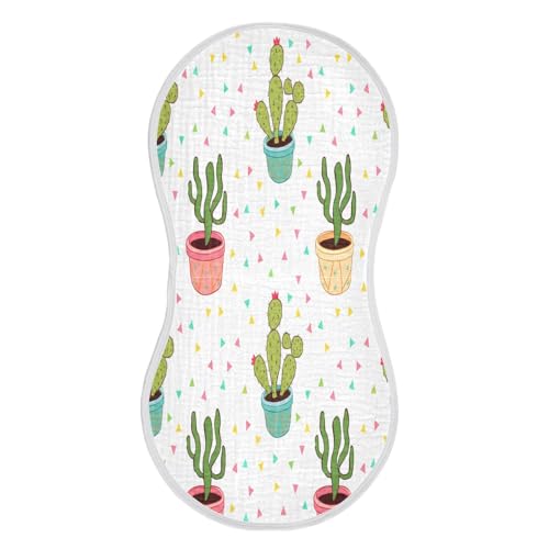 Cartoon Cacti Burp Cloths Cotton Baby Washcloths,Large 22x11in Burping Cloth Absorbent and Soft for Newborn Baby Boys and Girls,1 Pack