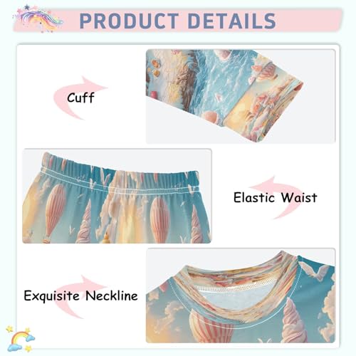 ALAZA Balloon Ice Cream 2 Piece Pajama Set Long Sleeve Top and Pants Sleepwear Unisex4