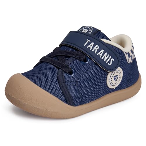 TARANIS Toddler Shoes Boys Girls Infant Sneakers Non-Slip Rubber Sole Baby Crib First Walker Shoes B Navy18