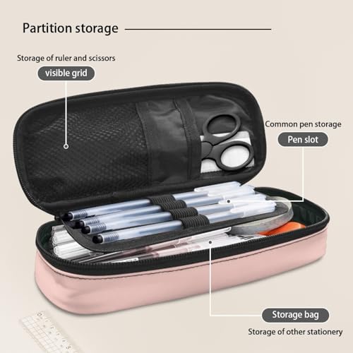 Image of Cat School Pencil Case with Zipper Lightweight Pencil Case for Supplies Storage Students Pencil Box Pen Holder with Slots for Middle School