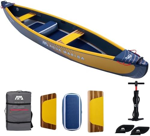 Aqua Marina Tomahawk - Canoa de Velocidad Inflable de 15 pies con...