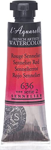 セヌリエ 透明水彩絵具 10mL チューブ 636-S2 セヌリエレッド
