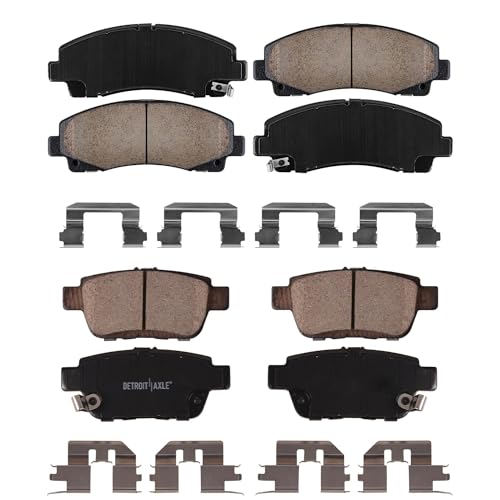 Image of Detroit Axle - Brake Pads for 2006-2011 Honda Ridgeline 2009-2014 TL | Front and Rear Ceramic Brake Pads Hardware Replacement