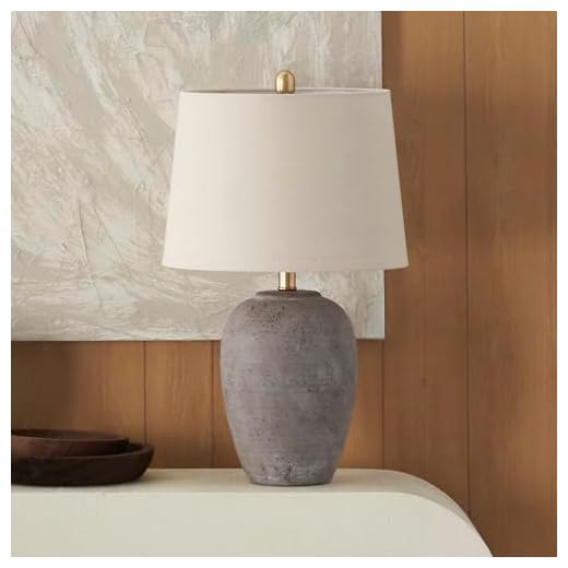 19+ Inspiring Blue and Cream Bedroom Ideas for a Cozy Retreat 6 Nourison Home 23" Greyish Brown Earth Tone Rustic Farmhouse Ceramic Table Lamp for Bedroom, Living Room, Dining, Office, with Beige Linen Shade
